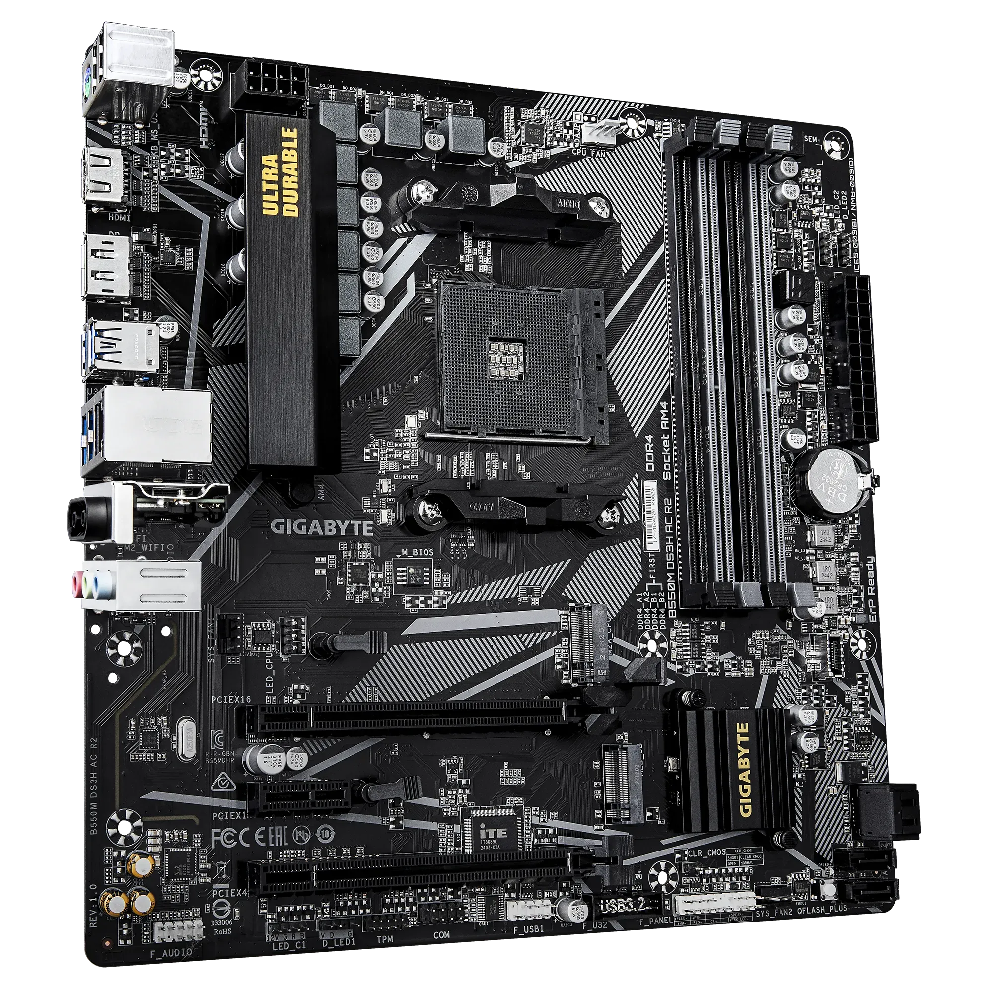 Gigabyte Motherboard B550M DS3H AC R2 DDR4 For AMD view 3